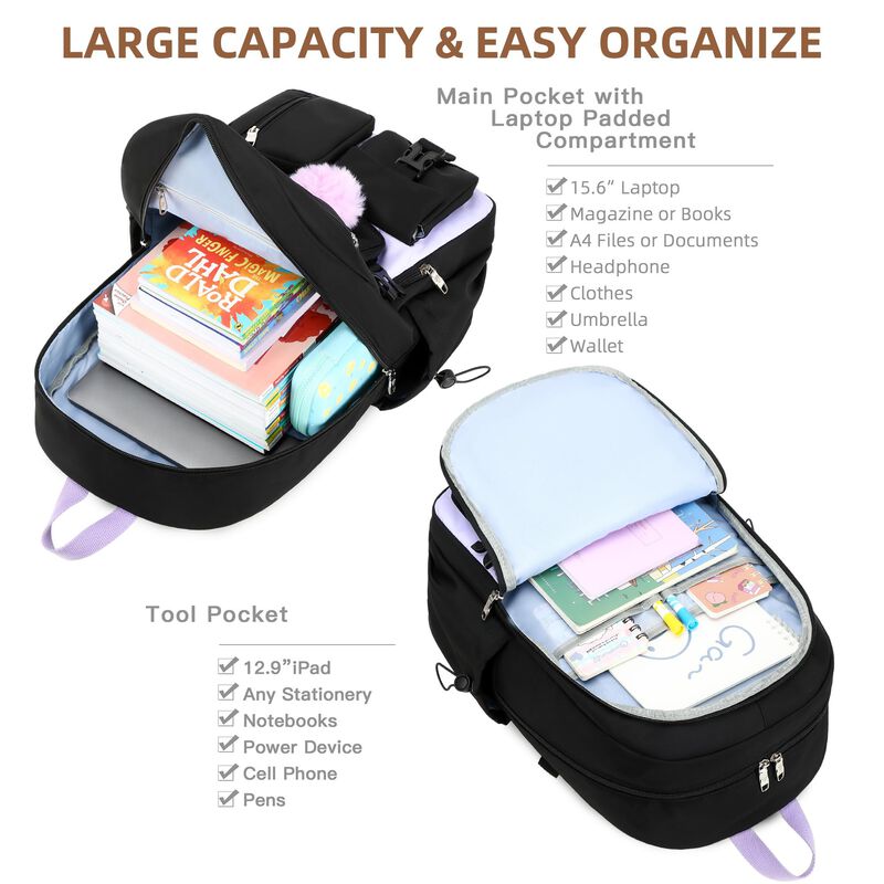 Mochila LXYGD 15.6" Antirrobo Viaje Negra Morad... image number null