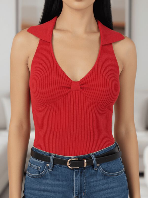 Blusa Casual Mujer Moderna Tejido Acanalado BL-... image number null