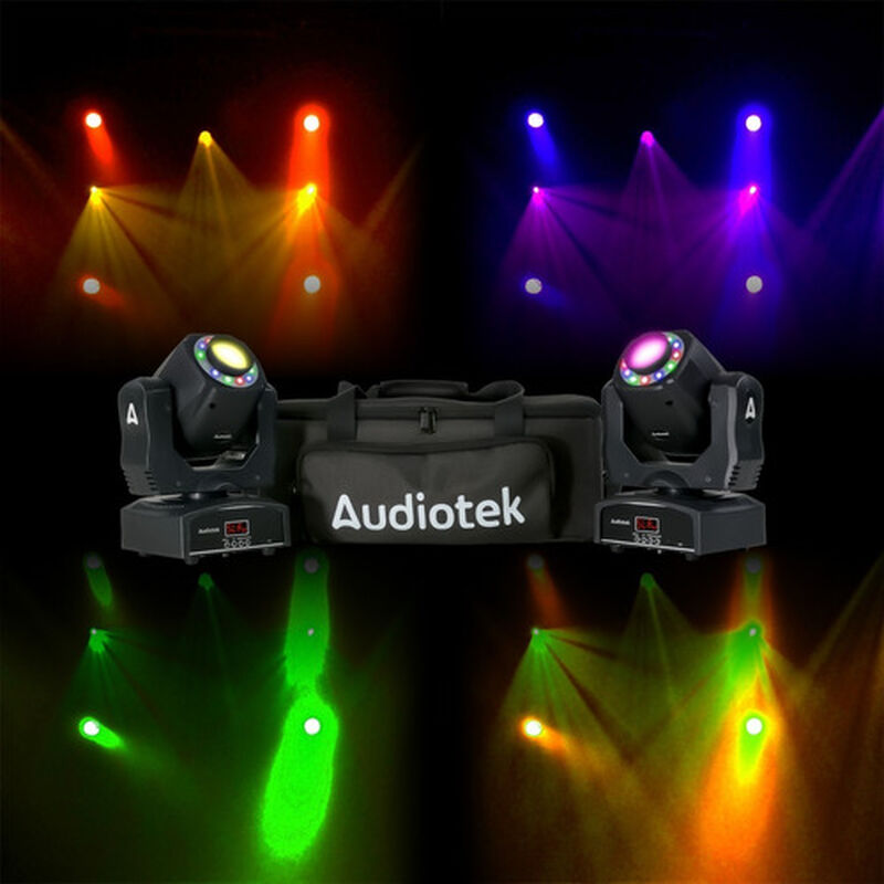 Set 2 Cabeza Móvil Rgb Robótica 90w con Mochil... image number null