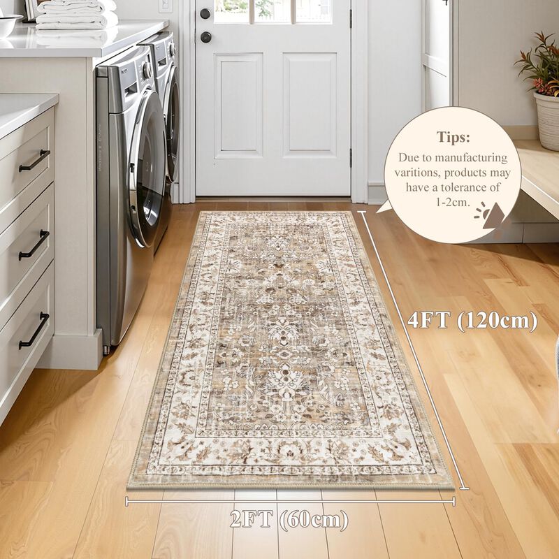 Alfombra Lokhom 61 cm &times; 183 cm Lavable Boho Flo... image number null