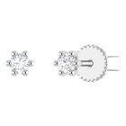 Broqueles De Oro Blanco 14k Con 15pts De Diamante