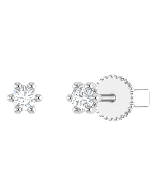 Broqueles De Oro Blanco 14k Con 15pts De Diaman... image number null