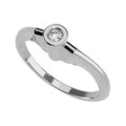 Anillo de Compromiso en Oro Blanco 14K con Circonia -  Talla:7.5/ FJ780-14W-CZ-75