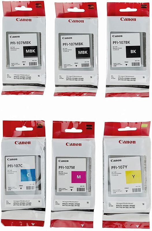 Juego De Tintas Canon Pfi-107 Original Para Ipf... image number null