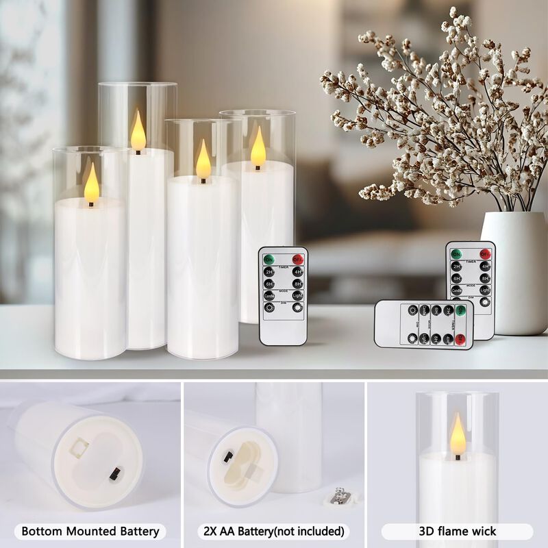 Velas Led Aamdkcyu Pack De 24 Blancas/transpare... image number null