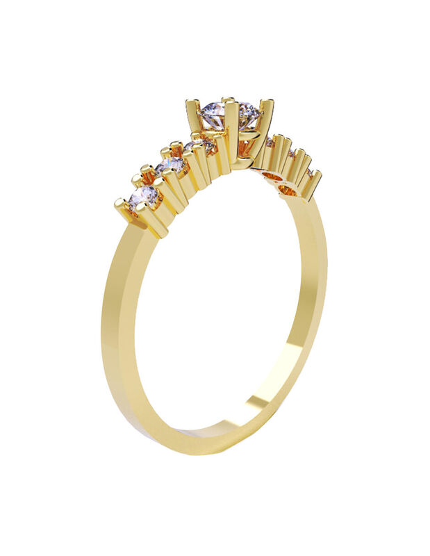 Anillo de Compromiso en Oro de 10K con Circonia... image number null