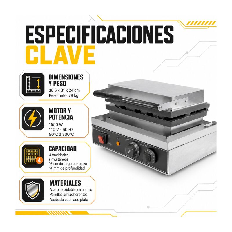 Wafflera Antiadherente El&eacute;ctrica Moldes Figuras... image number null