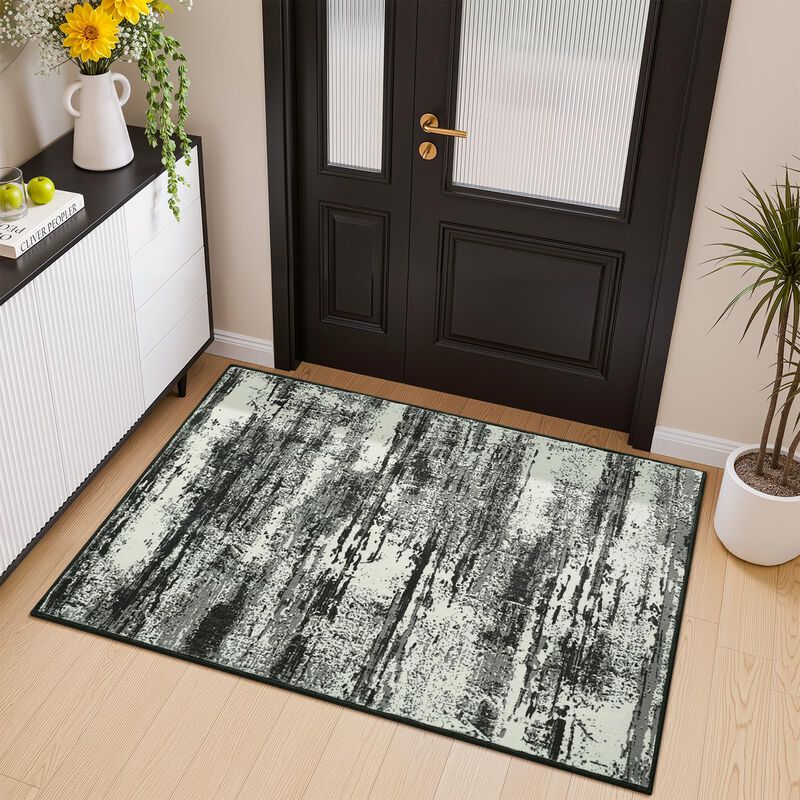 Alfombra Merelax 61x91 cm Negro Y Blanco Lavabl... image number null