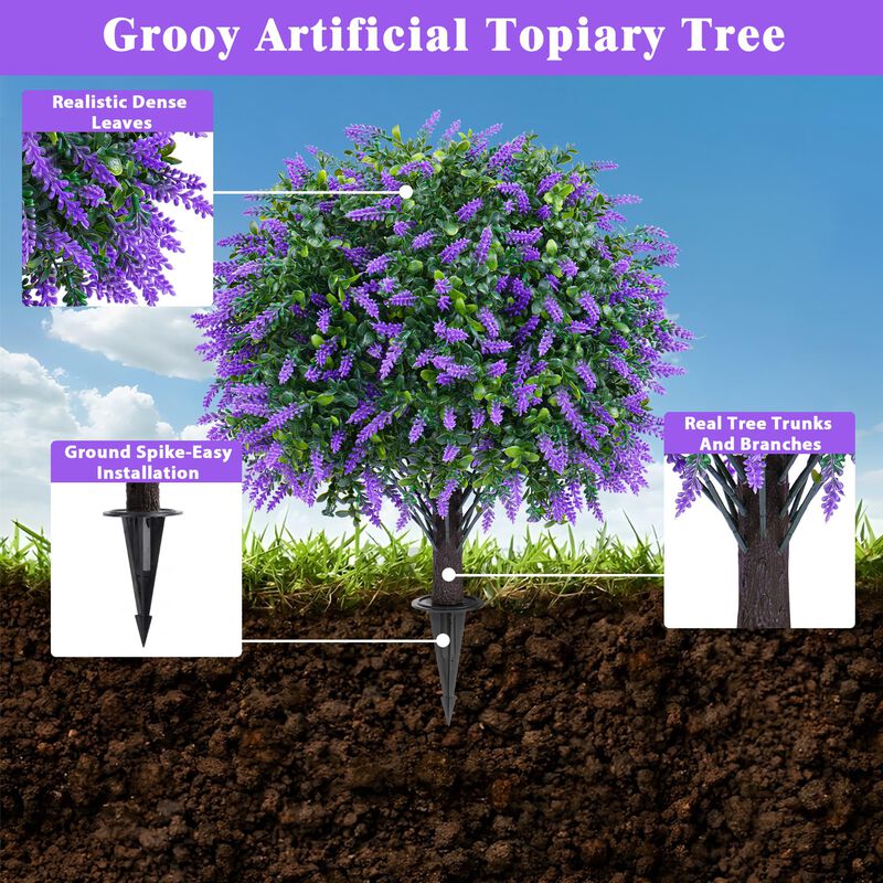 &Aacute;rbol Artificial Grooy De Lavanda 70 cm &ndash; Pack ... image number null