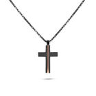 Dije De Cruz Con Acero Rosado Con Cadena 55 Cm De Acero Para Caballero