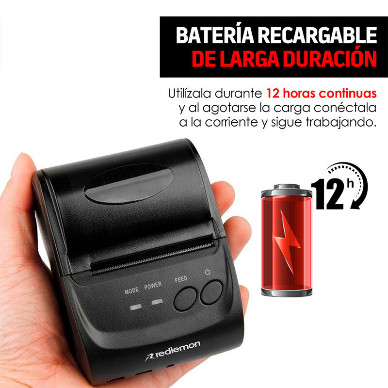 Mini Impresora T&eacute;rmica Port&aacute;til Bluetooth, Inal... image number null