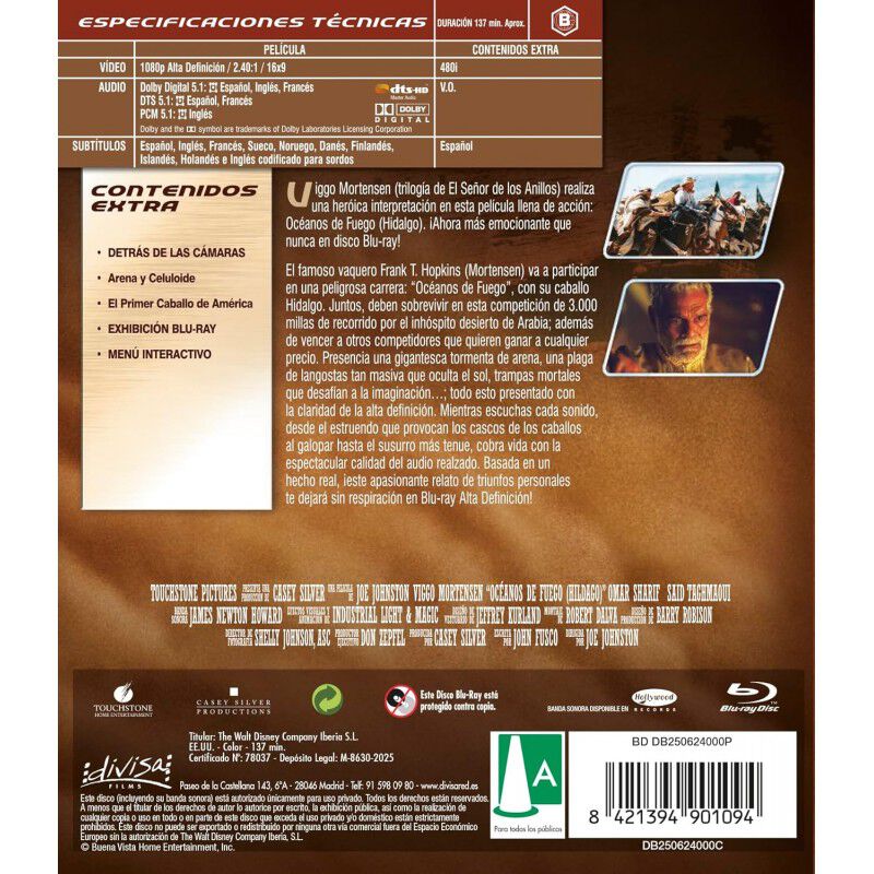 Oc&eacute;anos De Fuego (Hidalgo) [Blu-ray] (2004) Hid... image number null