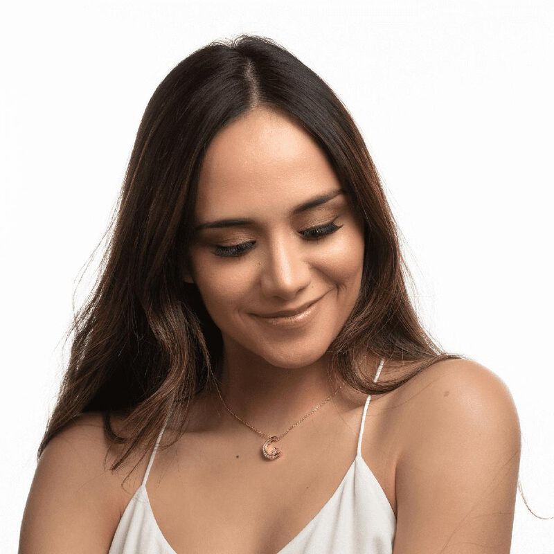 Collar Luna Mujer Oro Plata Zirconia Regalo Ori... image number null