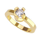 Anillo de Compromiso de 14K con Diamante de Laboratorio 0.50 CT F VS1 Talla 5 ORO AMARILLO 14K&ndash; / M14-50-14Y-LG-5