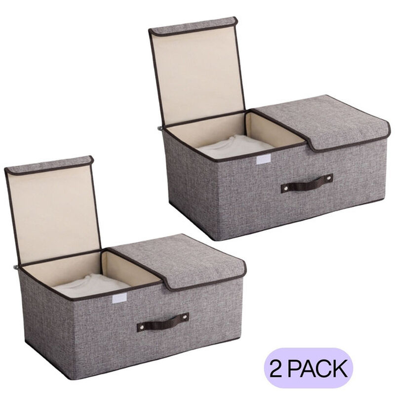 Caja Organizadora Plegable Color Gris con Dos T... image number null