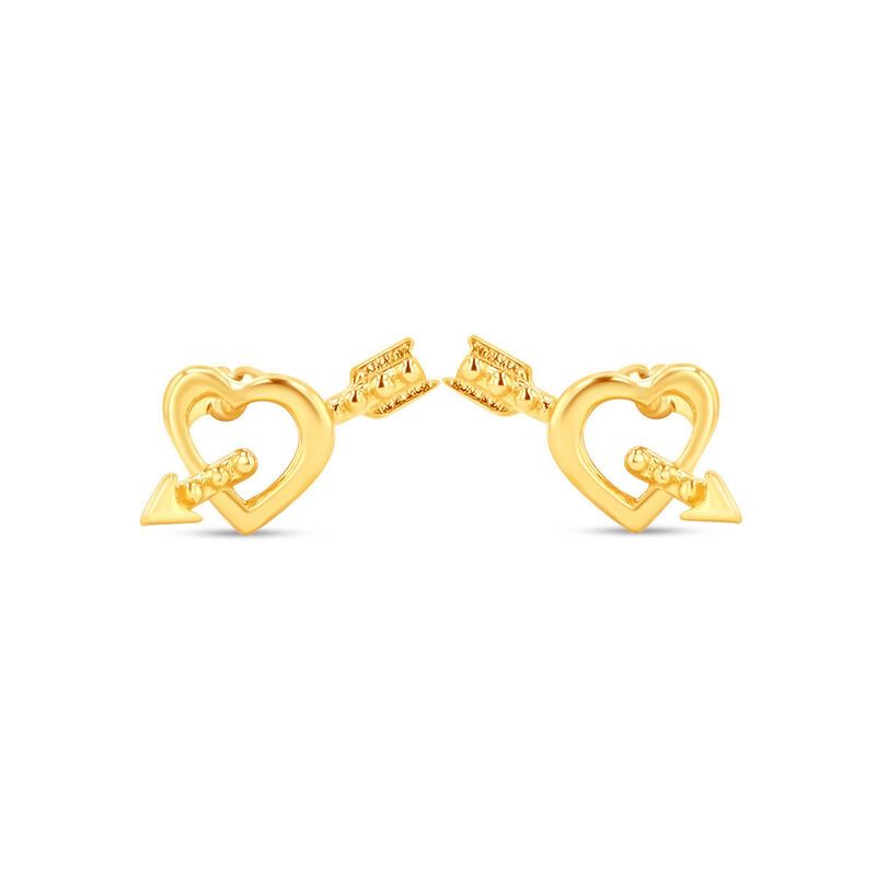 Broqueles Coraz&oacute;n Flecha Oro 10k Amor | Joyer&iacute;a... image number null
