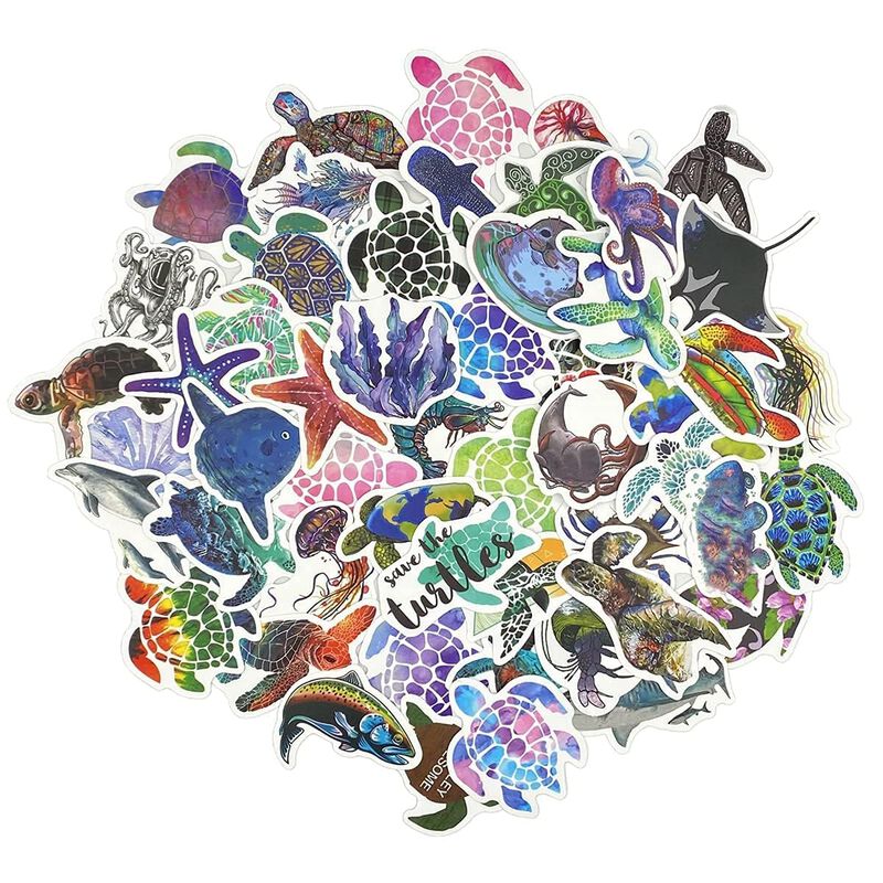 Pegatina Aowplc Ocean Animal, Vinilo Impermeabl... image number null