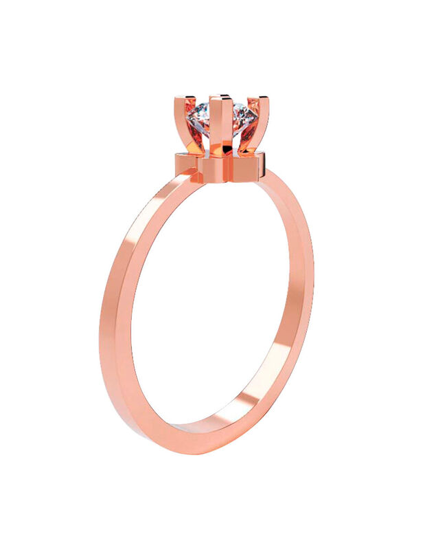 Anillo de Compromiso en Oro Rosa 14K con Circon... image number null