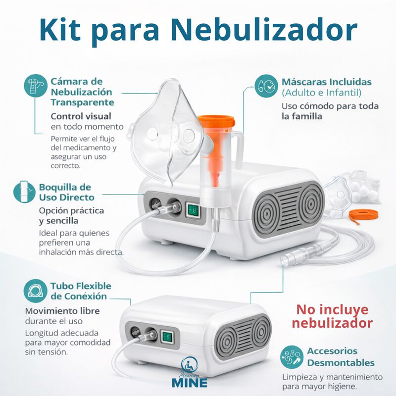 Kit Accesorios Nebulizador Universal Con M&aacute;scar... image number null