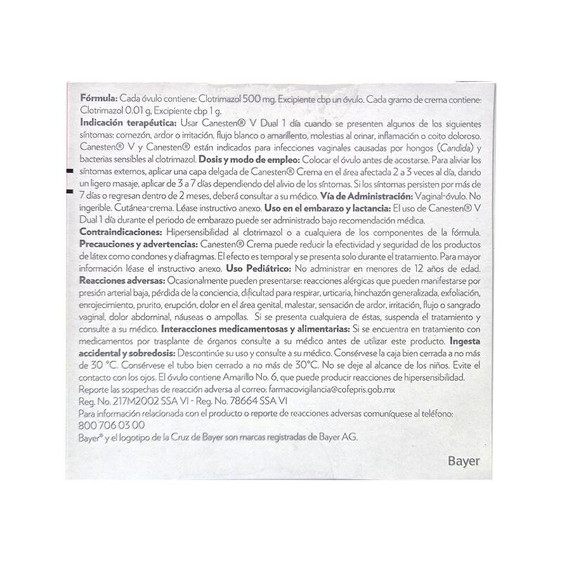 Canesten V 1 D&iacute;a Dual (&oacute;vulo + Crema) image number null