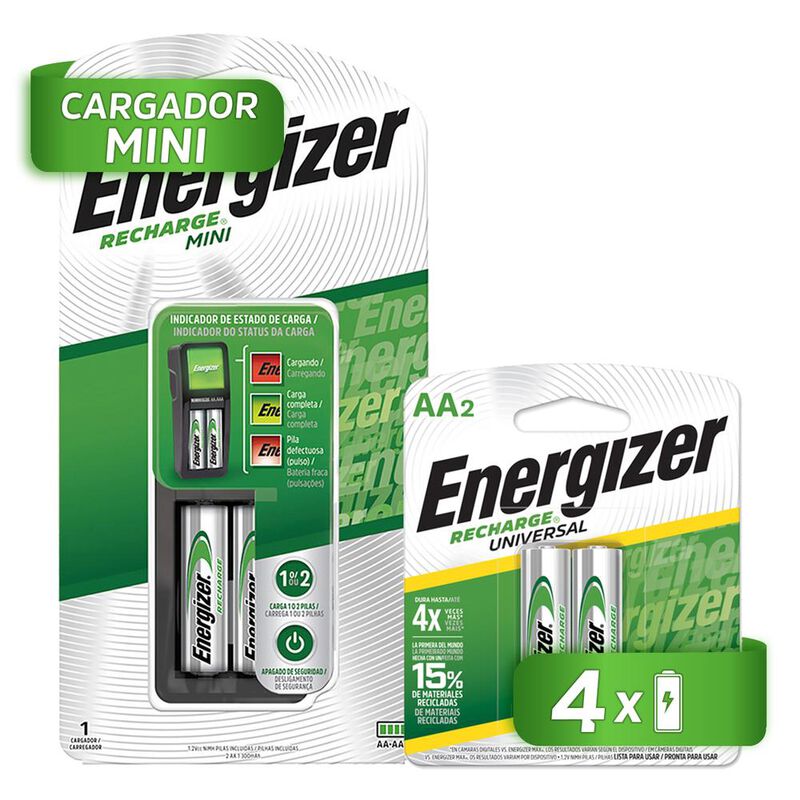 Cargador De Pilas Energizer Mini + 4 Pilas Reca... image number null