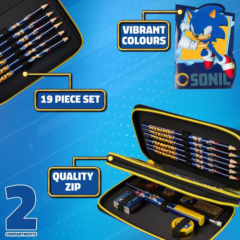Estuche Para L&aacute;pices Sonic The Hedgehog Con Pap... image number null