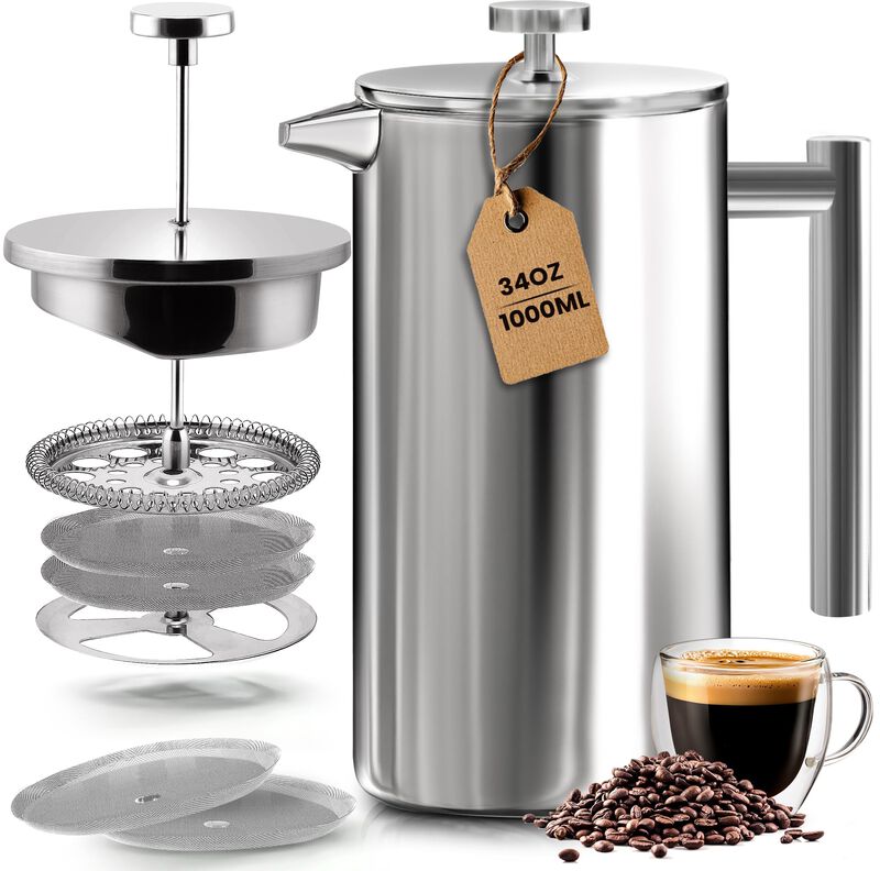 Cafetera Francesa Utopia Kitchen De 1 Litro Con... image number null