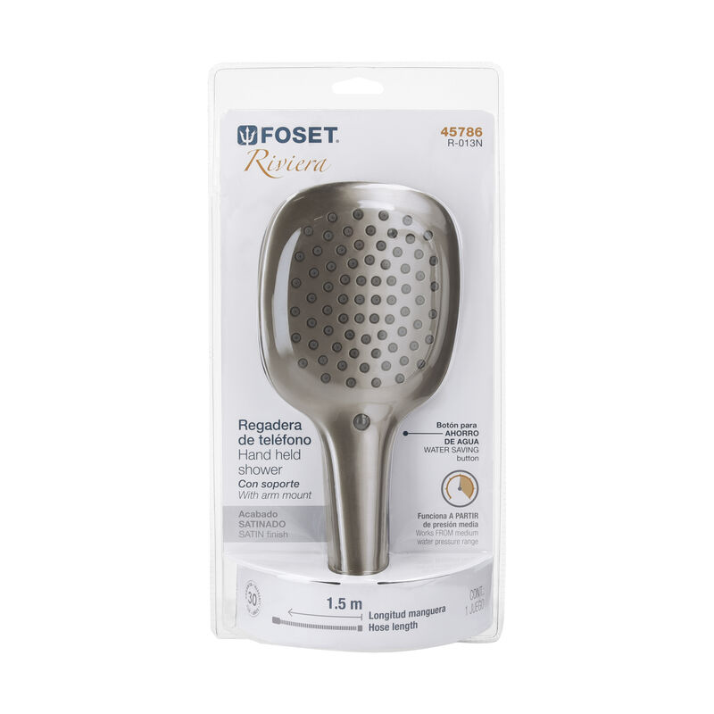 Regadera Satín de Teléfono con Soporte Foset Ri... image number null