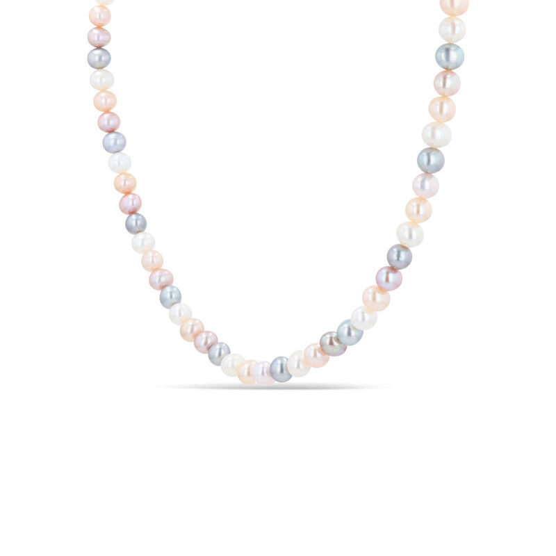 Collar Oro Amarillo 14k Con Perlas Multicolor image number null