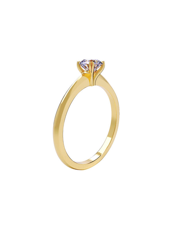 Anillo de Compromiso en Oro de 14K con Circonia... image number null