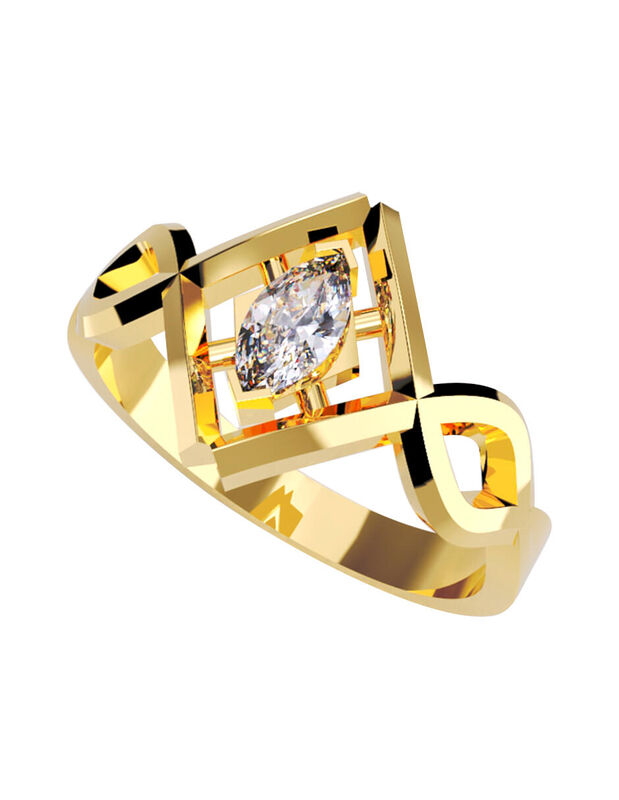 Anillo de Compromiso en Oro Amarillo 14K con Ci... image number null