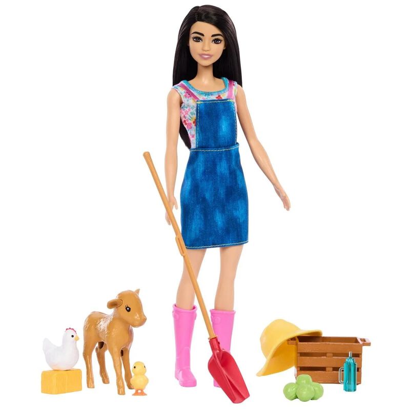 Mu&ntilde;eca Infantil Barbie Farmer Con 3 Animales Y ... image number null