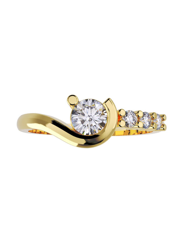 Anillo de Compromiso de 14K con Diamante de Lab... image number null