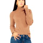 Sueter Mujer De Cuello Alto Suet 1023 Café Claro Sueteres Dama Sweaters