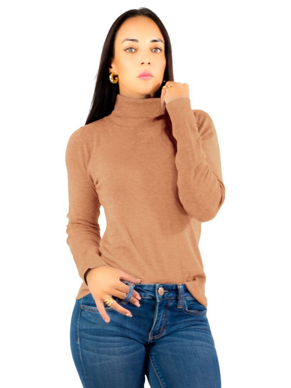 Sueter Mujer De Cuello Alto Suet 1023 Café Clar... image number null