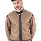 Chamarra Vinipiel Hombre Aborregada Camello Roosevelt A234