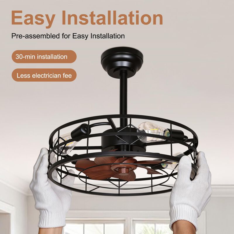 Ventilador De Techo Tcl 51 cm Negro Con Luz Y C... image number null