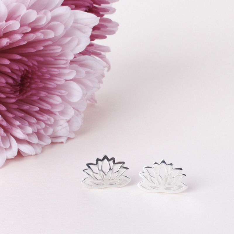 Broqueles Flor de Loto de Plata image number null