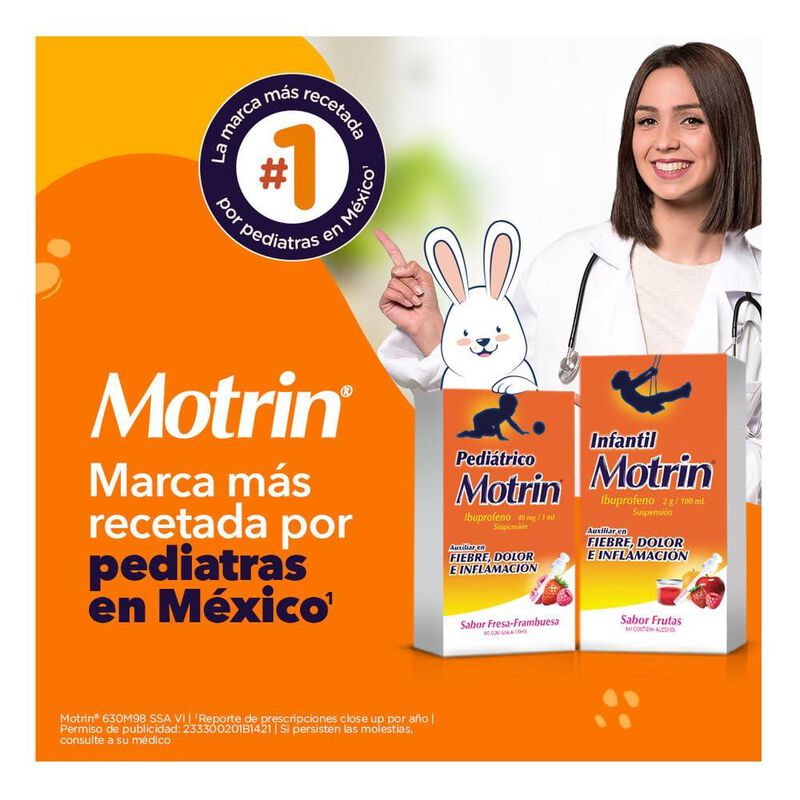 Ibuprofeno Motrin Suspensi&oacute;n Infantil 120 Ml image number null