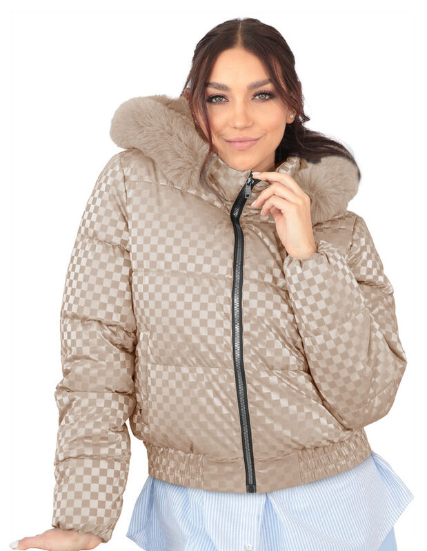 Chamarra Capitonada Mujer Gorro Desmontable Dor... image number null