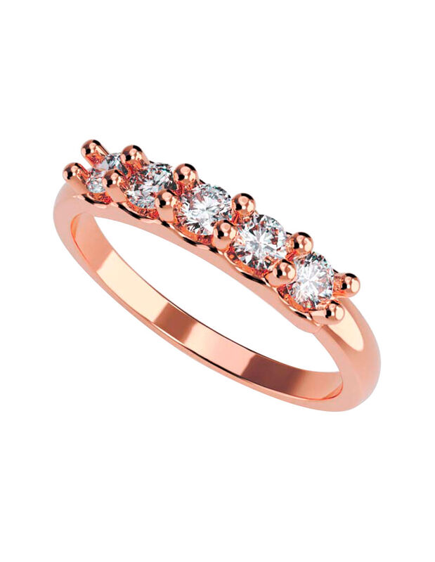 Anillo de Compromiso en Oro Rosa 14K con Circon... image number null