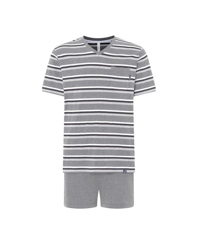 Pijama de Rayas Grises Gris image number null