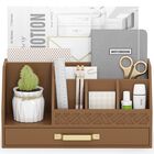 Caddy Wisuce Essentials Organizador De Escritorio De Bamb&uacute; Marr&oacute;n