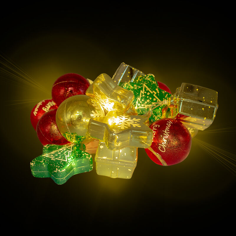 Luces LED 20 Figuras Navide&ntilde;as Luz Calida Cable... image number null