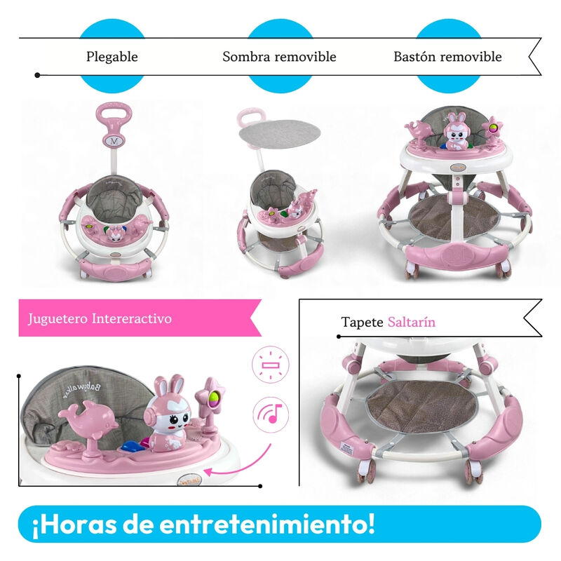 Andadera C/ Tapete Saltar&iacute;n Conejo Musical Mod.... image number null