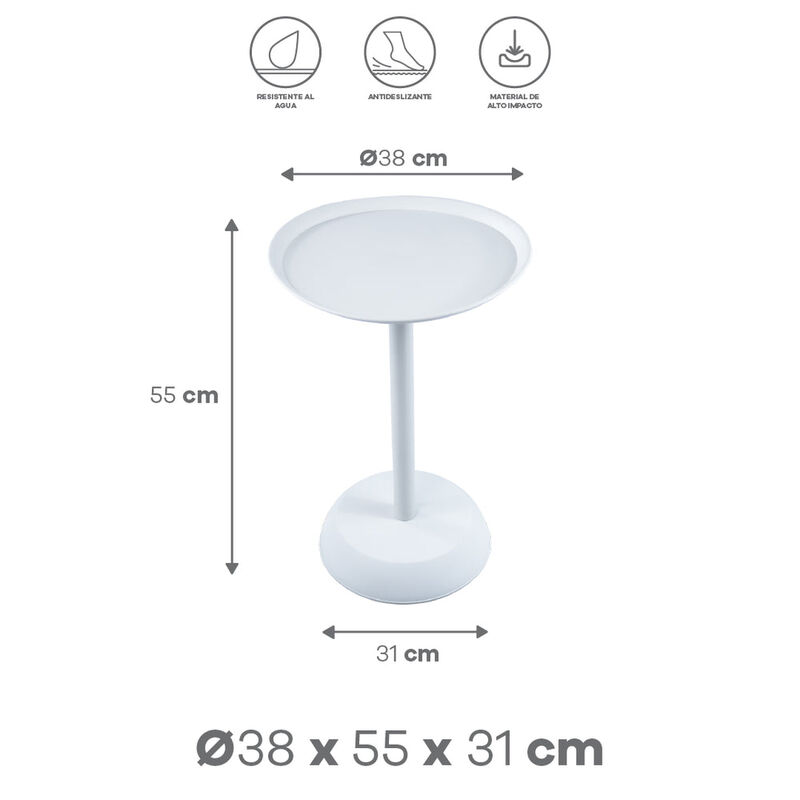 Mesa Auxiliar Redonda Tulip&aacute;n - Color Blanca image number null