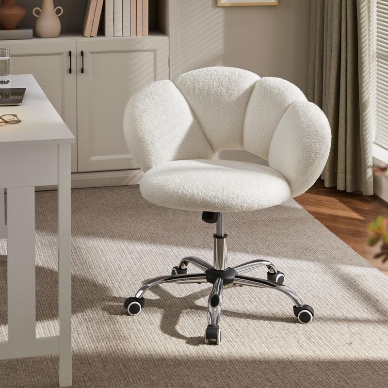 Silla De Escritorio Yaheetech Boucl&eacute; Con Dise&ntilde;o... image number null