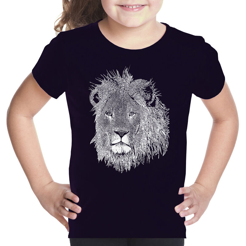 Camiseta Word Art Para Ni&ntilde;a - Le&oacute;n - Negro image number null