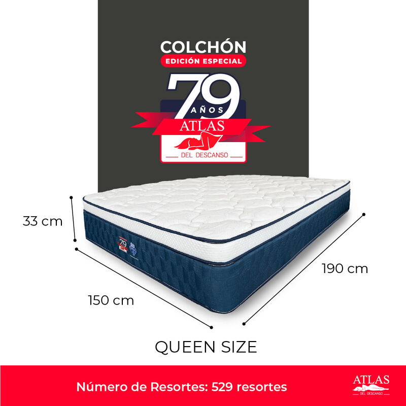 Colchón Queen Size 79 Aniversario Atlas del Des... image number null