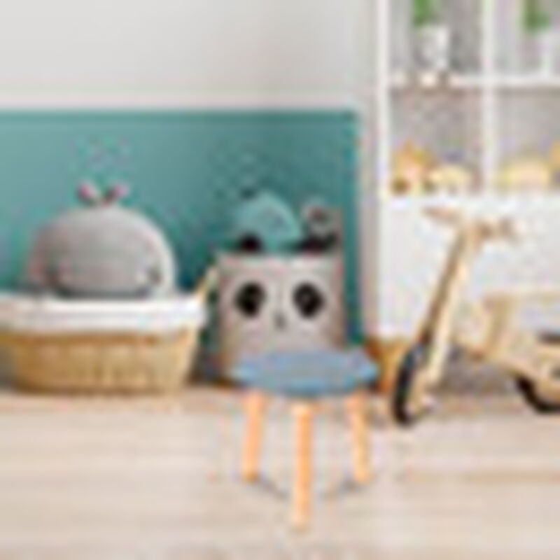 Banquito de Madera para Ni&ntilde;os-Redondo-Azul image number null